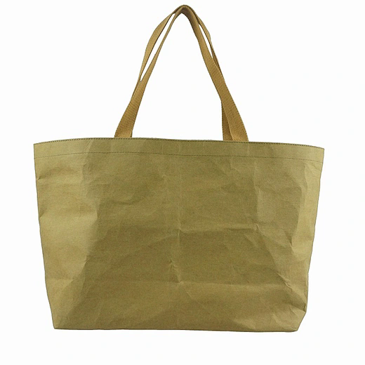  可水洗牛皮纸手提包